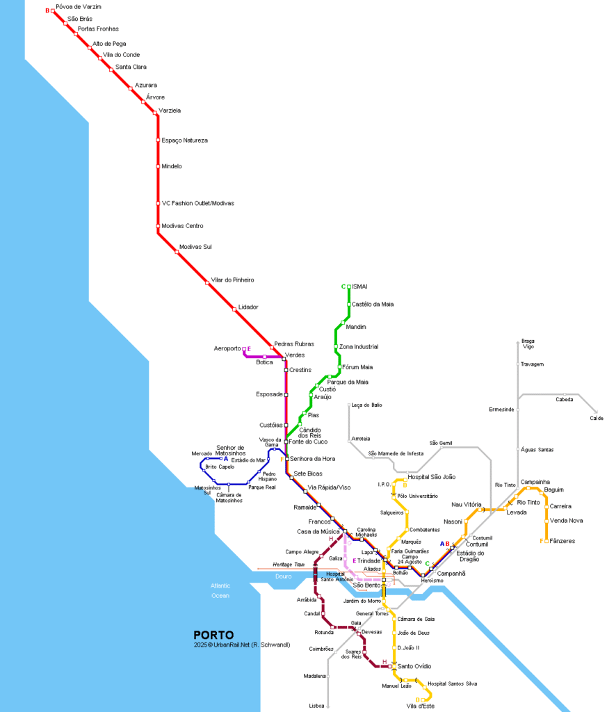 Porto metro map